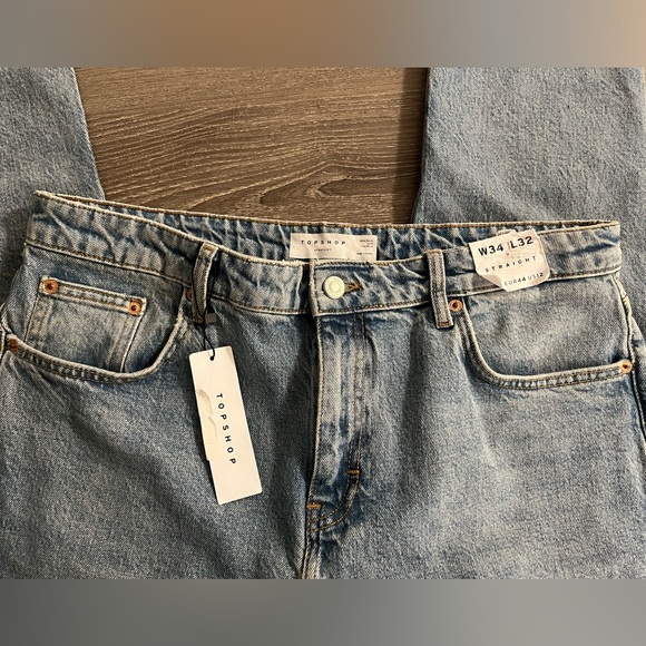 Topshop straight jeans W34/L32 (size 12) - Picture 3 of 7